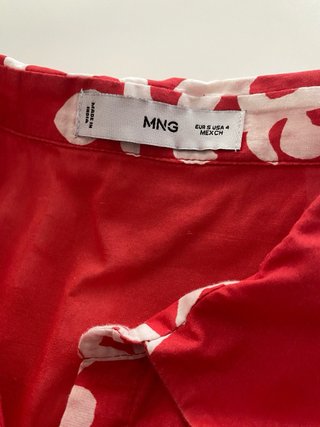 Vestido camisero estampado rojo y blanco