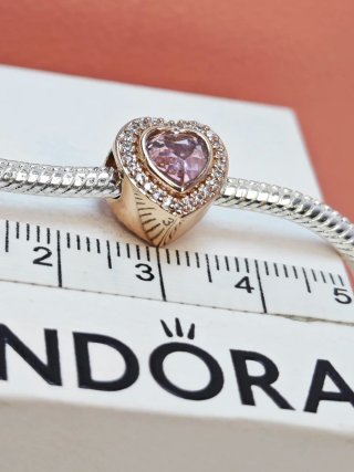 Pandora Charm Corazón Rosa y Circonita Ale s925