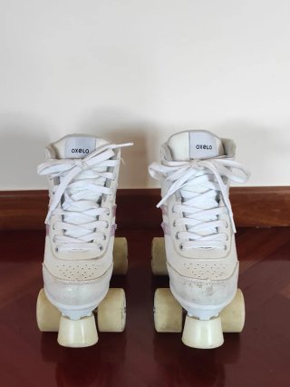 Patines Oxelo Blancos Brillo 4 Ruedas