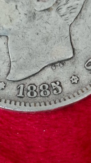 Moneda 5 Pesetas 1885*85Plata Alfonso XII
