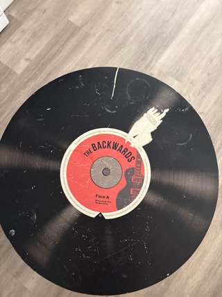 Mesa auxiliar redonda disco vinilo