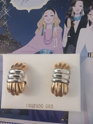 Pendientes Vintage Chapados Oro 90s nuevo sin estr