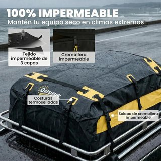Bolsa Techo Coche 594L Impermeable con Correas