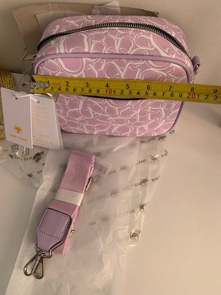 Bolso bandolera BIM BAM lila y blanco
