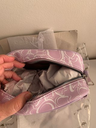 Bolso bandolera BIM BAM lila y blanco