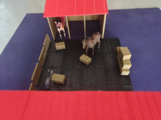 Establo de caballos y animales de granja