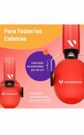 Orejeras Protección Ruido Niños Rojas