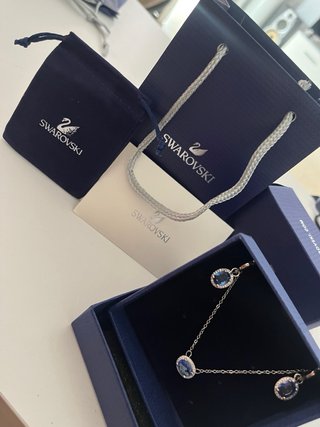 Conjunto Swarovski Collar y Pendientes Azul