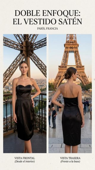 Vestido de satén negro elegante