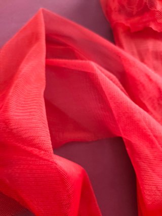 Camisón rojo encaje y lazo, transparente talla M-L