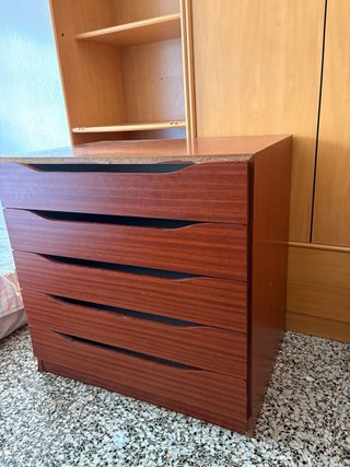 Cómoda 5 cajones madera