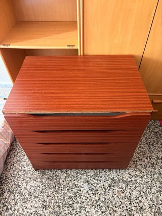 Cómoda 5 cajones madera