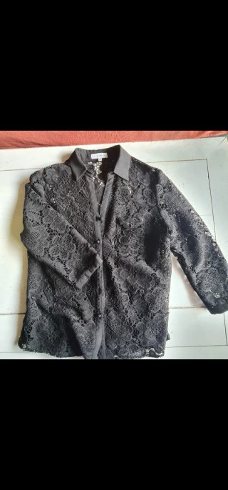 Camisa calada negra Talla 42