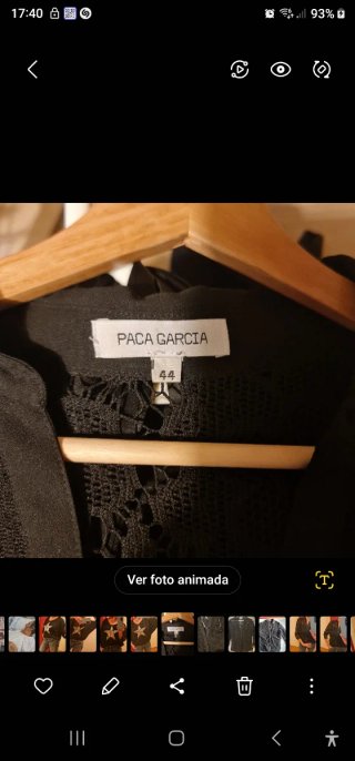 Camisa calada negra Talla 42