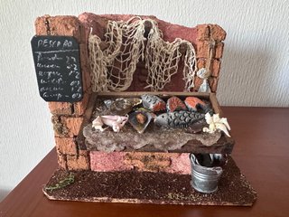 Tienda de pescado miniatura 18x14cm