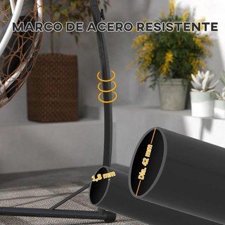 Soporte Silla Colgante Acero con Portavasos Negro