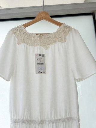 Vestido Zara Lino Blanco Talla M
