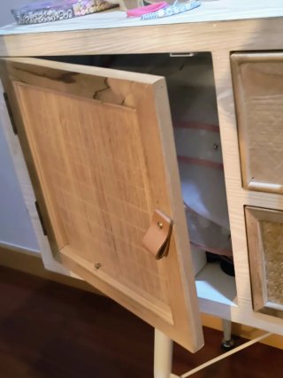 Aparador recibidor entradita madera y mimbre