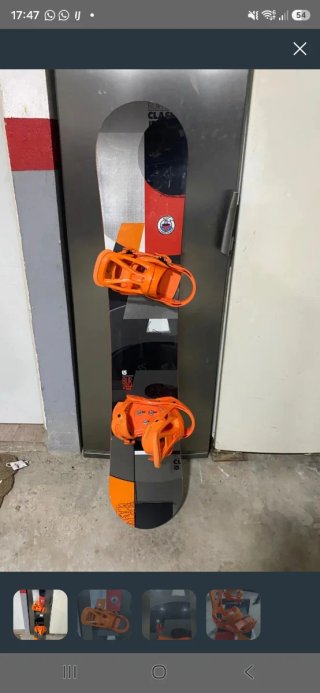 Tabla Burton con Fijaciones Naranja