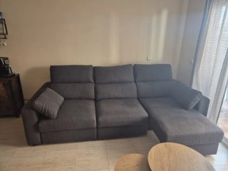 Sofá modular gris de tela