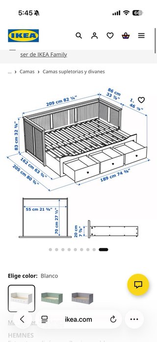 Cama Nido Ikea Hemnes + 2 colchones, como nuevo