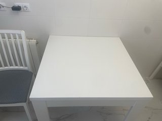 Mesa de comedor blanca de madera Extensible