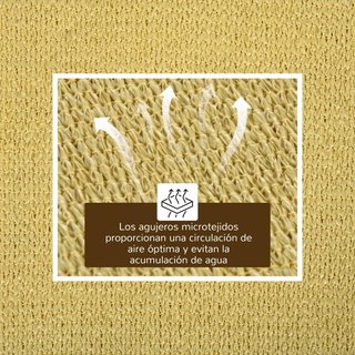 Toldo Terraza 6x4m Anti-UV con Cuerdas Beige