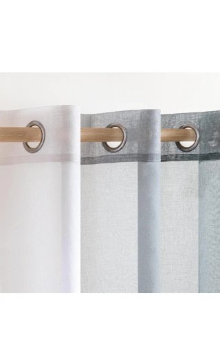 Cortinas MIULEE Gris Gradiente Visillo 2 Piezas