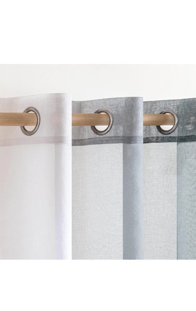 Cortinas MIULEE Gris Gradiente Visillo 2 Piezas