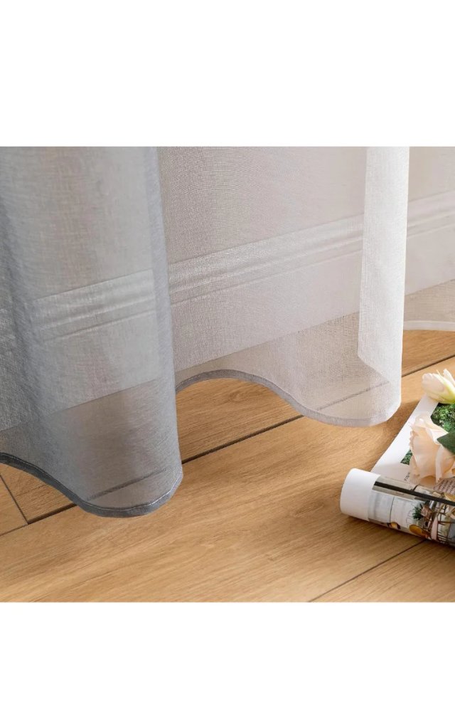 Cortinas MIULEE Gris Gradiente Visillo 2 Piezas