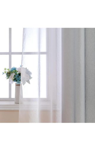 Cortinas MIULEE Gris Gradiente Visillo 2 Piezas
