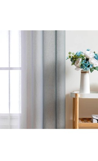 Cortinas MIULEE Gris Gradiente Visillo 2 Piezas