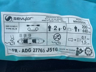 Kayak Sevylor Madison 2 Plazas + Pack Completo