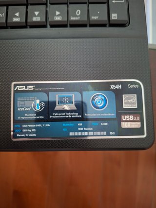 Portátil ASUS X54H Negro