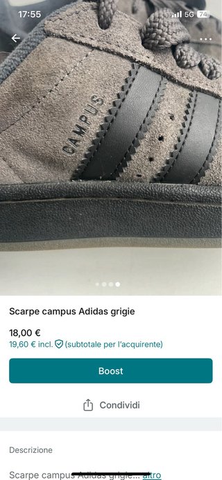 Scarpe Adidas Campus Grigie