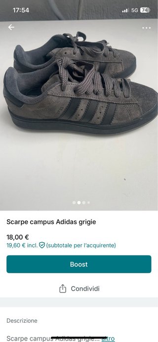 Scarpe Adidas Campus Grigie