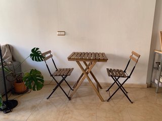 Mesa y 2 Sillas Jardín IKEA Plegables
