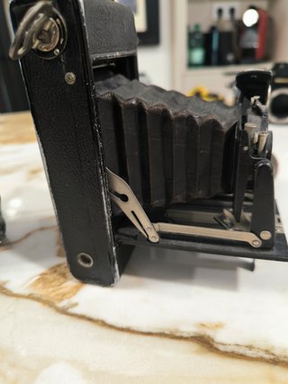 Cámara Agfa fuelle vintage con estuche