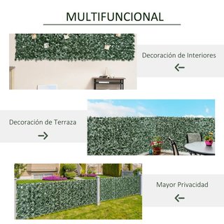 Seto Artificial Ocultación 2,4x1m Hiedra Verde