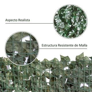 Seto Artificial Ocultación 2,4x1m Hiedra Verde