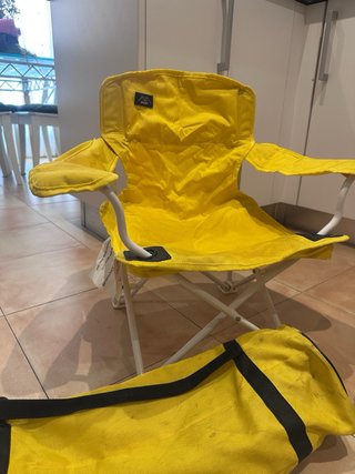 2 Sillas Plegables Camping Niños Amarillas