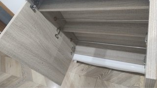 Conjunto mueble recibidor/zapatero y mueble alto.