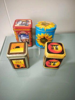 Lote 4 Cajas Metálicas Decorativas Té