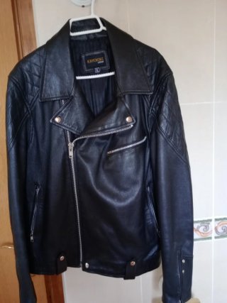 Chaqueta de Piel Negra Talla XL