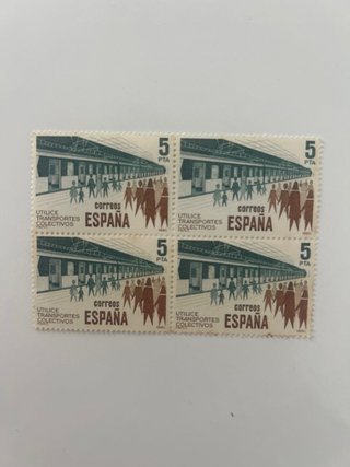 Bloque 4 Sellos Transportes Colectivos España 1980