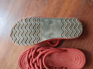 Sandalias Oysho de cuerda color terracota