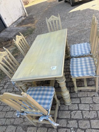 Mesa de comedor de madera de pino maciza