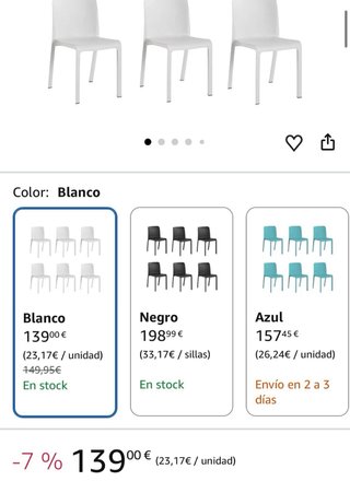 Set 6 Sillas Jardín Blancas Plástico