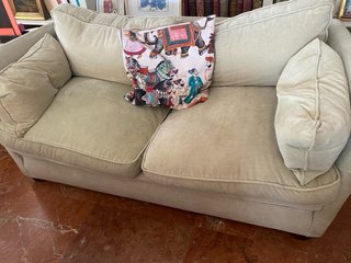 2 Sofás de Terciopelo Beige 2 Plazas