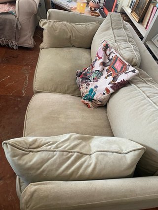 2 Sofás de Terciopelo Beige 2 Plazas
